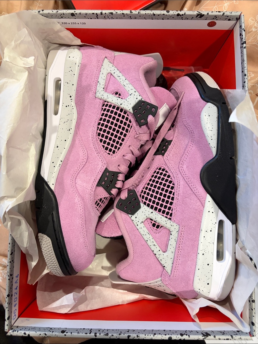 Jordan 4 Retro Pink Suede Sneakers